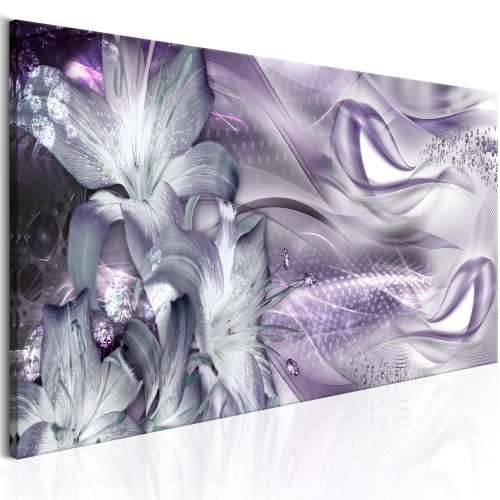 Slika - Lilies and Waves (1 Part) Narrow Pale Violet 120x40 Cijena