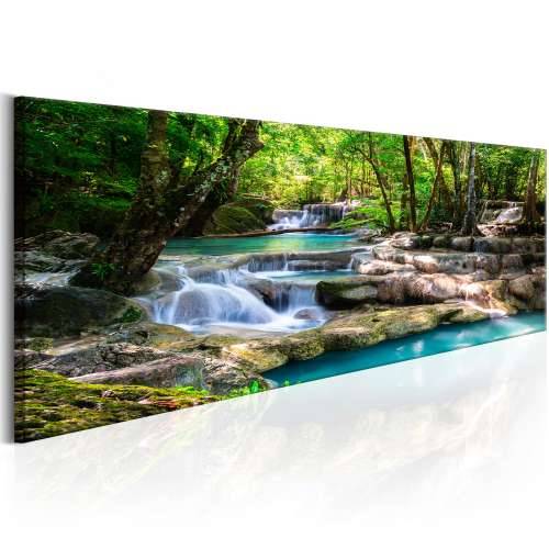 Slika - Nature: Forest Waterfall 150x50