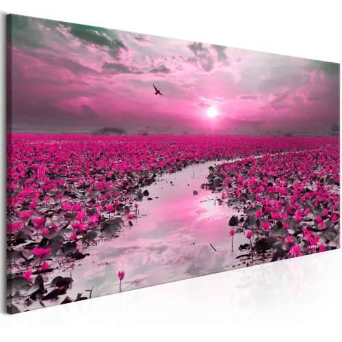 Slika - Lilies and Sunset (1 Part) Narrow 120x40 Cijena