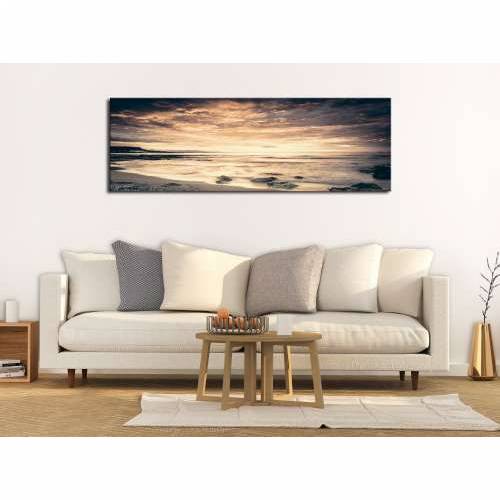 Slika - Beach in Crete (1 Part) Narrow Yellow 120x40 Cijena