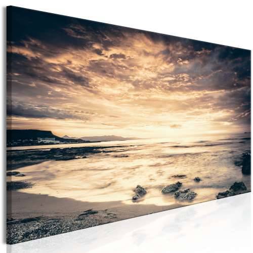Slika - Beach in Crete (1 Part) Narrow Yellow 135x45 Cijena