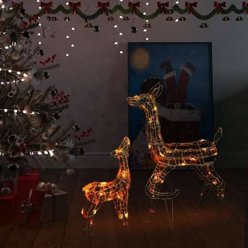 Akrilna ukrasna božićna obitelj sobova 160 LED šarena