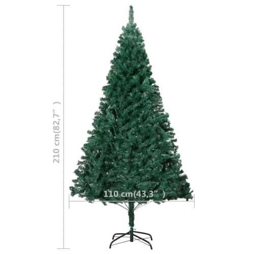 Umjetno osvijetljeno božićno drvce s kuglicama zeleno 210cm PVC Cijena