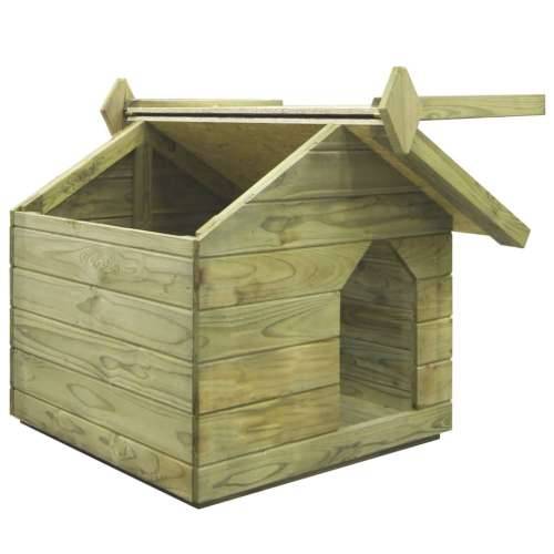 Vrtna kućica za pse od impregnirane borovine s pomičnim krovom Cijena