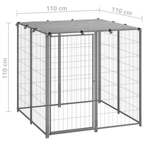 Kavez za pse srebrni 110 x 110 x 110 cm čelični Cijena