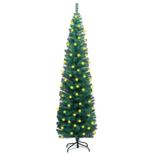Tanko umjetno osvijetljeno božićno drvce zeleno 210 cm PVC Cijena