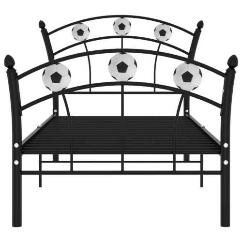 Okvir za krevet s nogometnim uzorkom crni metalni 90 x 200 cm - Crna Cijena