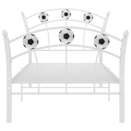 Okvir za krevet s nogometnim uzorkom bijeli metal 90 x 200 cm - Bijela Cijena