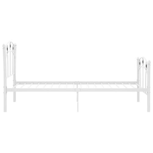 Okvir za krevet s nogometnim uzorkom bijeli metal 90 x 200 cm - Bijela Cijena