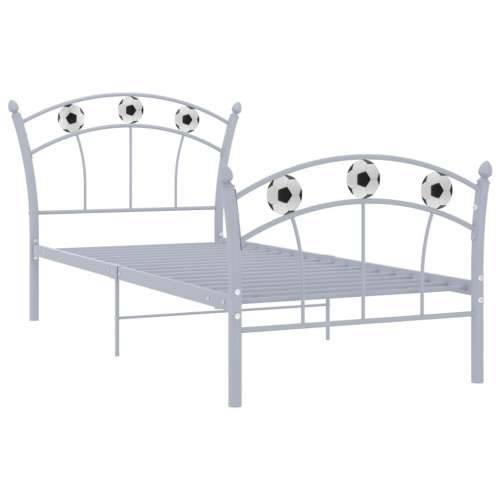Okvir za krevet s nogometnim uzorkom sivi metalni 90 x 200 cm - Siva Cijena