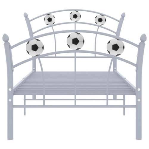 Okvir za krevet s nogometnim uzorkom sivi metalni 90 x 200 cm - Siva Cijena