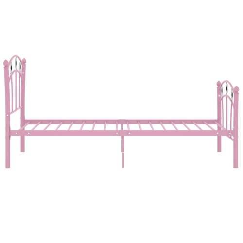 Okvir za krevet s nogometnim uzorkom ružičasti metal 90x200 cm - Ružičasta Cijena