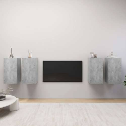 TV ormarići 4 kom boja betona 30,5x30x60 cm konstruirano drvo - Beton siva 4 60 cm Cijena
