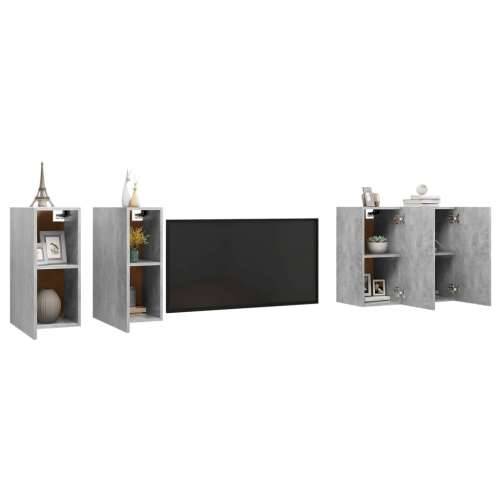 TV ormarići 4 kom boja betona 30,5x30x60 cm konstruirano drvo - Beton siva 4 60 cm Cijena