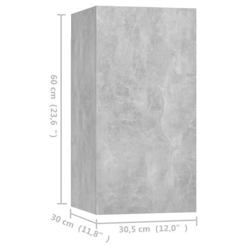 TV ormarići 4 kom boja betona 30,5x30x60 cm konstruirano drvo - Beton siva 4 60 cm Cijena