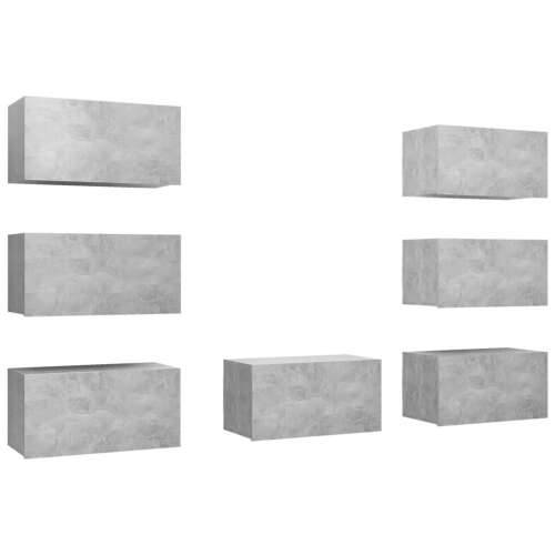 TV ormarići 7 kom boja betona 30,5x30x60 cm konstruirano drvo - Beton siva 7 Cijena