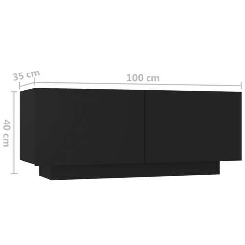 Noćni ormarić crni 100 x 35 x 40 cm od konstruiranog drva - Crna 1 Cijena