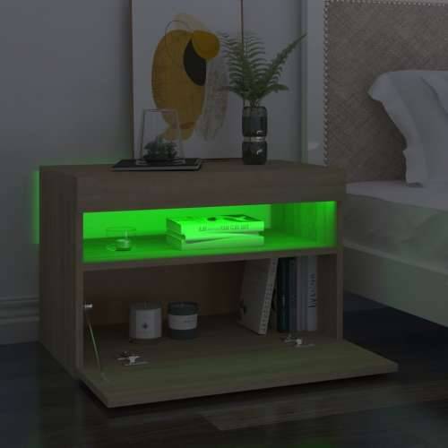 Noćni ormarić LED boja hrasta sonome 60 x 35 x 40 cm drveni - sonoma hrast 1 Cijena