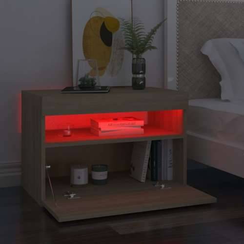 Noćni ormarić LED boja hrasta sonome 60 x 35 x 40 cm drveni - sonoma hrast 1 Cijena