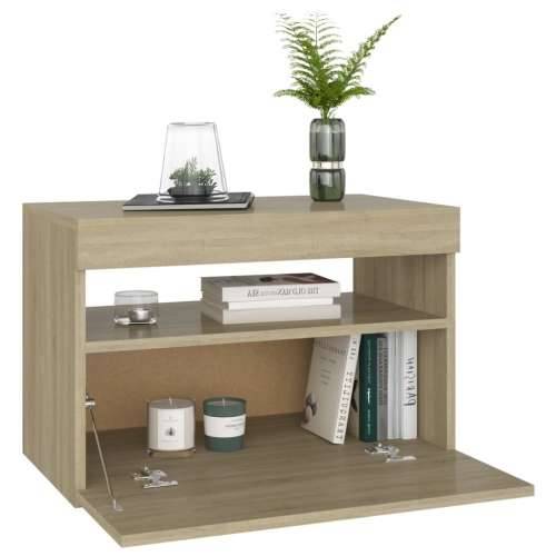 Noćni ormarić LED boja hrasta sonome 60 x 35 x 40 cm drveni - sonoma hrast 1 Cijena