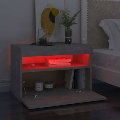 Noćni ormarić LED 2 kom siva boja betona 60x35x40 cm od iverice - Beton siva 2 Cijena