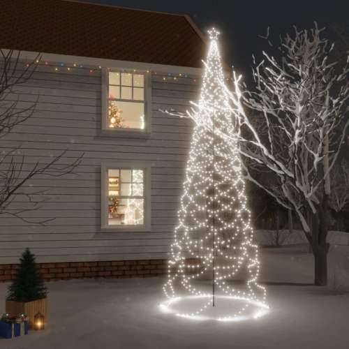 Božićno drvce s metalnim stupom 1400 LED hladne bijele 5 m