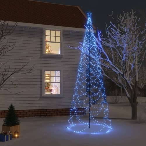 Božićno drvce s metalnim stupom 1400 LED žarulja plave 5 m