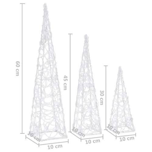 Set akrilnih ukrasnih LED stožaca plavi 30/45/60 cm Cijena