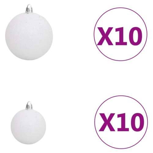 120-dijelni set božićnih kuglica s vrhom 300 LED bijelo-sive Cijena