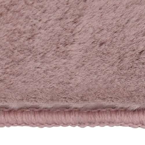 Tepih od umjetnog zečjeg krzna 200 x 300 cm blijedo ružičasti Cijena