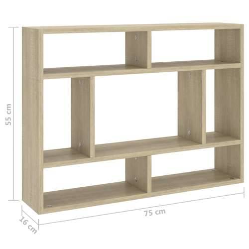 Zidna polica boja hrasta 75 x 16 x 55 cm konstruirano drvo - sonoma hrast 1 Cijena