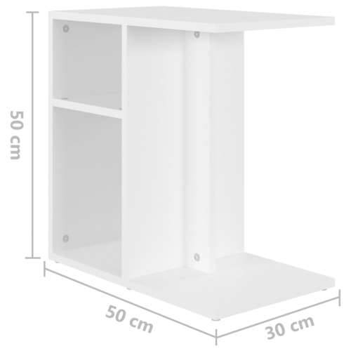 Bočni stolić bijeli 50 x 30 x 50 cm od konstruiranog drva Cijena