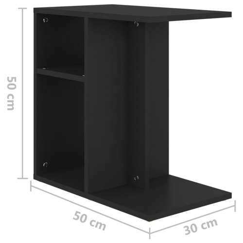 Bočni stolić crni 50 x 30 x 50 cm od konstruiranog drva Cijena
