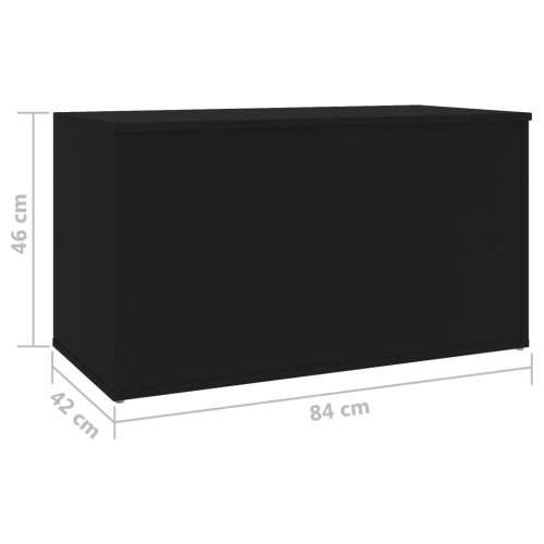 Škrinja za pohranu crna 84 x 42 x 46 cm od konstruiranog drva Cijena