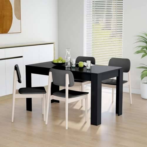 Blagovaonski stol crni 140 x 74,5 x 76 cm od iverice Cijena