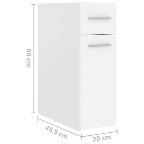 Ormarić za lijekove bijeli 20 x 45,5 x 60 cm konstruirano drvo - Bijela 1 Cijena