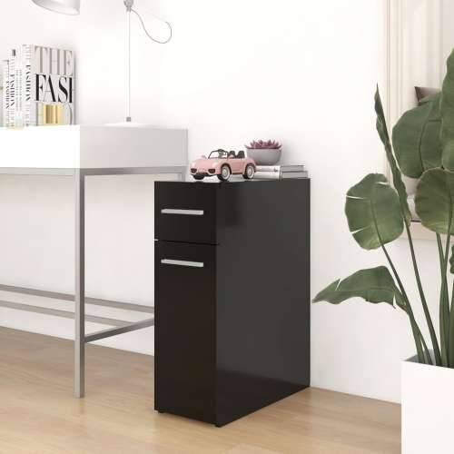 Ormarić za lijekove crni 20 x 45,5 x 60 cm konstruirano drvo - Crna 1 Cijena