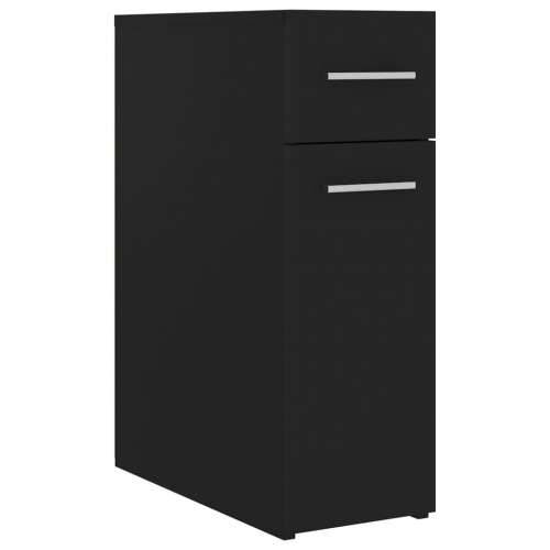 Ormarić za lijekove crni 20 x 45,5 x 60 cm konstruirano drvo - Crna 1 Cijena