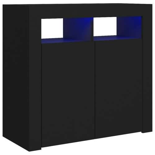 Komoda s LED svjetlima crna 80 x 35 x 75 cm Cijena