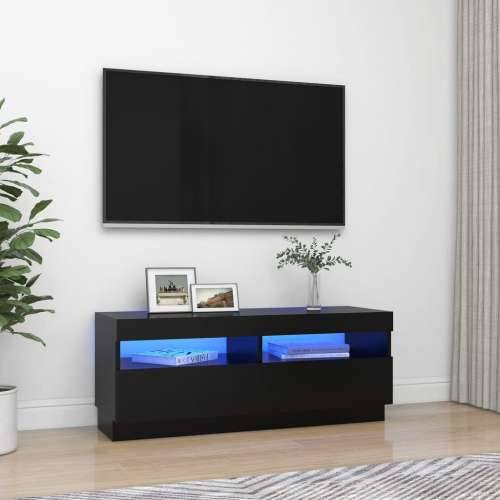 TV ormarić s LED svjetlima crni 100 x 35 x 40 cm - Crna 1 100 cm Cijena