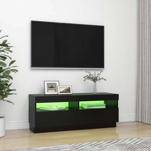 TV ormarić s LED svjetlima crni 100 x 35 x 40 cm - Crna 1 100 cm Cijena
