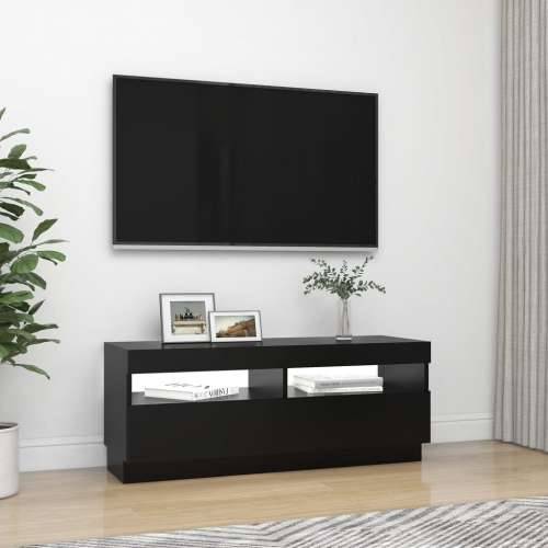 TV ormarić s LED svjetlima crni 100 x 35 x 40 cm - Crna 1 100 cm Cijena