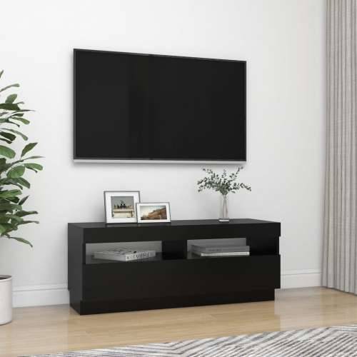 TV ormarić s LED svjetlima crni 100 x 35 x 40 cm - Crna 1 100 cm Cijena