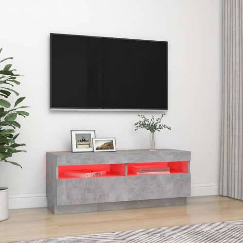 TV ormarić s LED svjetlima siva boja betona 100 x 35 x 40 cm - Beton siva 1 100 cm Cijena