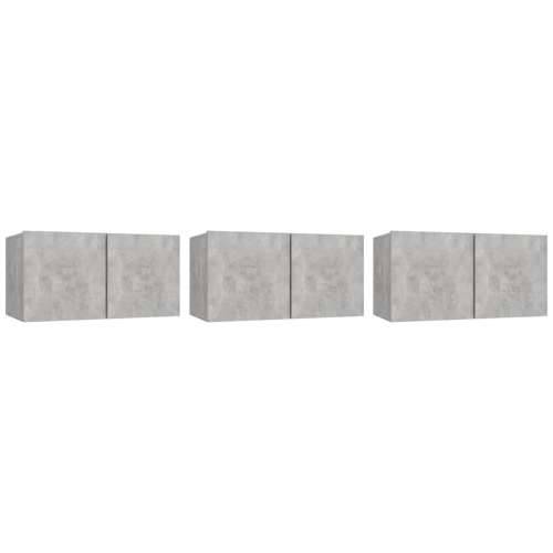 Viseći TV ormarići 3 kom siva boja betona 60 x 30 x 30 cm - Beton siva 3 Cijena