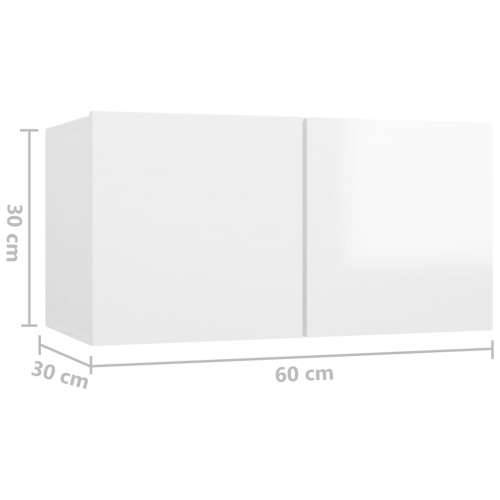 Viseći TV ormarić bijeli visokog sjaja 60 x 30 x 30 cm - Visoko sjajno bijela 1 Cijena