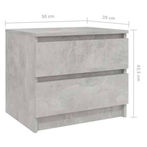 Noćni ormarić siva boja betona 50x39x43,5 cm konstruirano drvo - Beton siva 1 Cijena