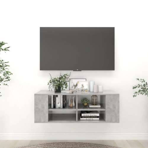 Zidni TV ormarić boja betona 102 x 35 x 35 cm konstruirano drvo - Beton siva 1 Cijena