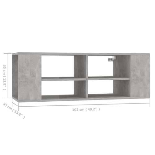 Zidni TV ormarić boja betona 102 x 35 x 35 cm konstruirano drvo - Beton siva 1 Cijena