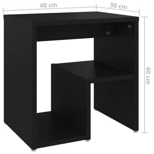 Noćni ormarići 2 kom crni 40 x 30 x 40 cm od konstruiranog drva - Crna 2 Cijena